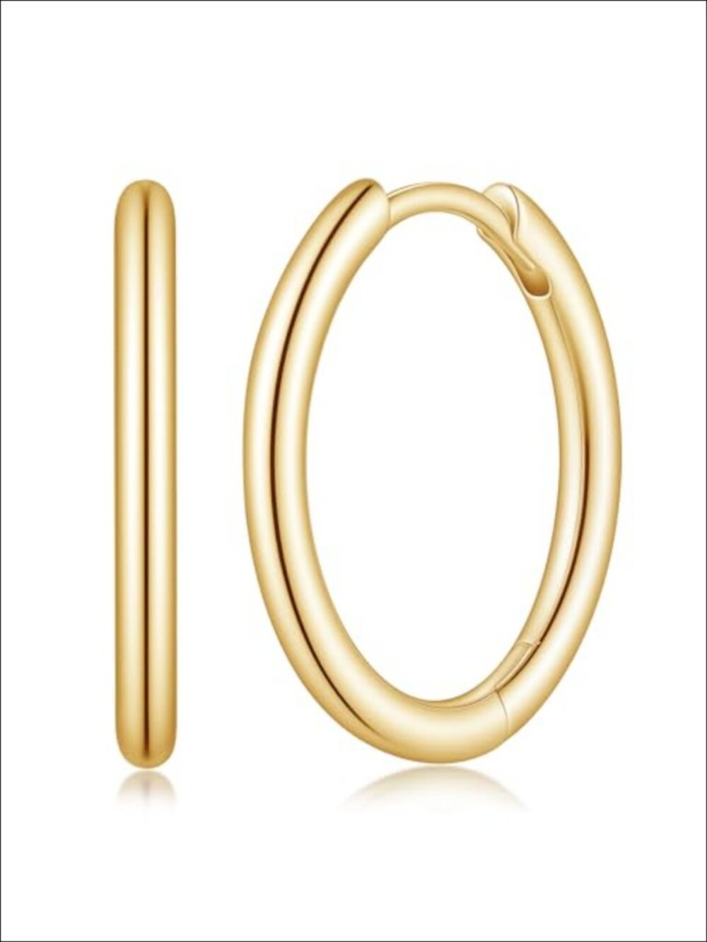 14k Gold Plated Hoop Earrings Small Huggie Hinged Women Jewelry